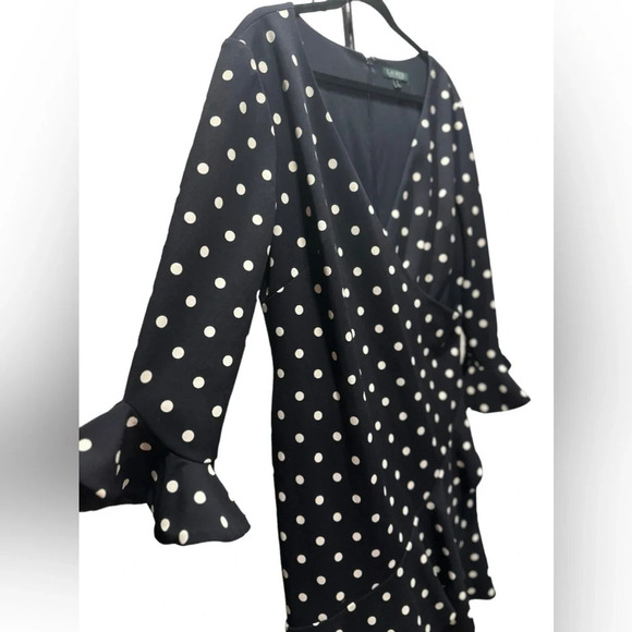 Ralph Lauren black/white polkadots dress size 16 - Picture 8 of 14